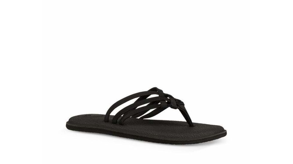 Sanuk Yoga Salty Flip Flops - Womens, Black, 7, 1103940-BLK-07