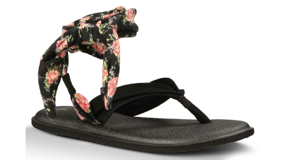 Sanuk Yoga Slinged Up Sandal - Womens-Brown/Natural Floral-Medium-8 US