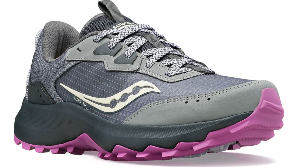 Saucony Aura TR Wide Trail Shoes - Womens, Fossil/Grape, 7.5, Medium, S10863-12-020-M-7.5