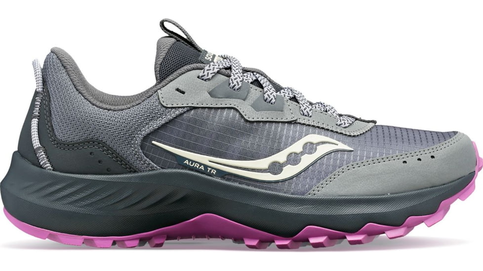 Saucony Aura TR Wide Trail Shoes - Womens, Fossil/Grape, 7.5, Medium, S10863-12-020-M-7.5