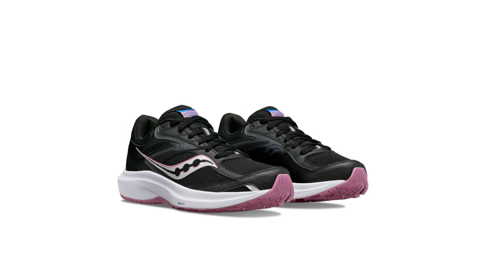 Saucony Cohesion 17 Shoes - Womens, Black/Orchid, 10, Wide, S10944-100-001-W-10