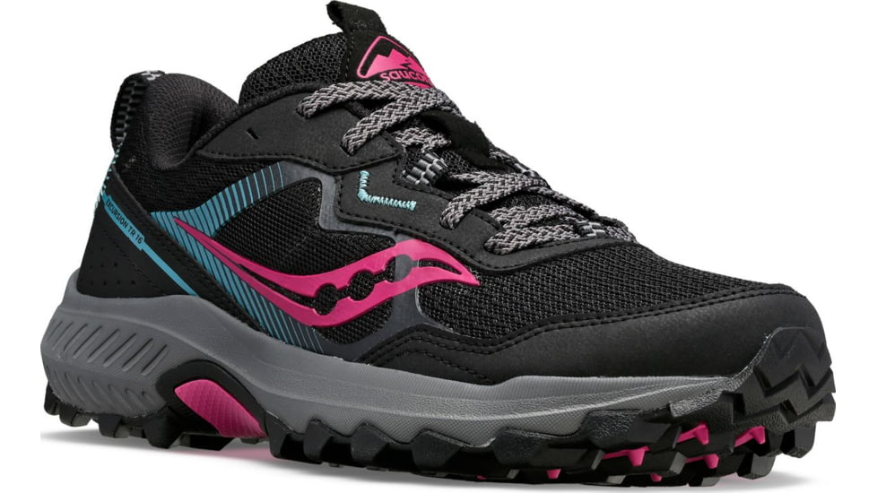 Saucony Excursion TR16 Trail Shoes - Womens, Black/Fuchia, 5.5, Wide, S10745-10-001-W-55