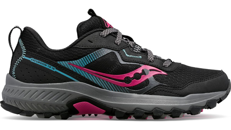 Saucony Excursion TR16 Trail Shoes - Womens, Black/Fuchia, 5.5, Wide, S10745-10-001-W-55