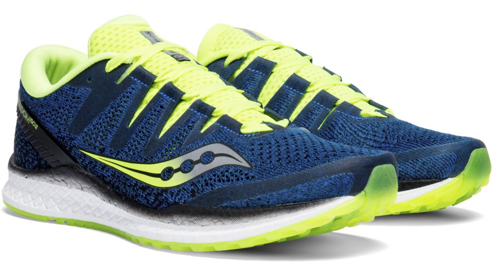 Saucony Freedom Iso 2 Road Running Shoes - Mens, Blue/Citron, 9.5 US, S20440-3-9.5 US