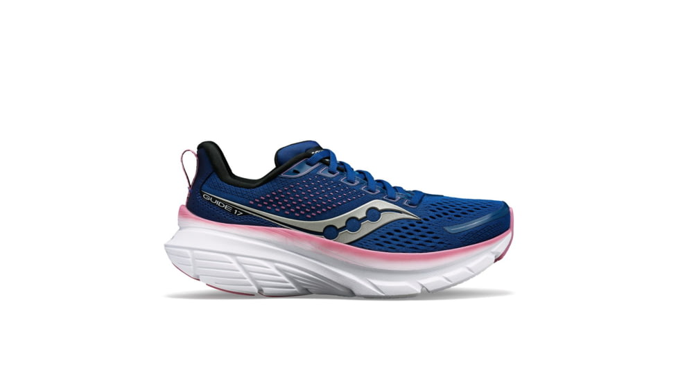 Saucony Guide 17 Shoes - Womens, Navy/Orchid, 6.5, Wide, S10937-106-410-W-6.5