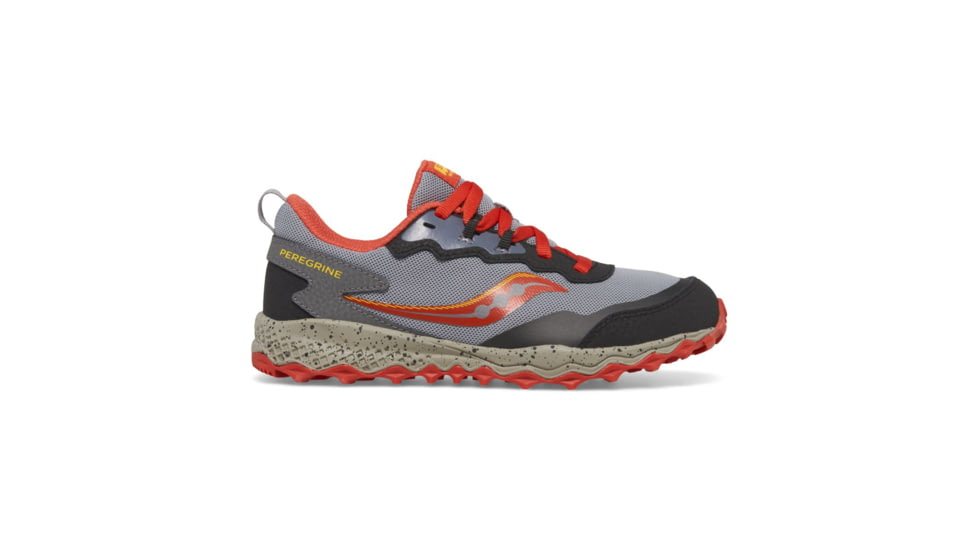 Saucony Peregrine KDZ Sneakers - Kids, Grey/Red/Yellow, 7, Medium, SK267487-M-7