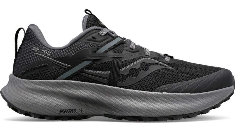 Saucony Ride 15 TR Trail Shoes - Womens, Black/Charcoal, 9, Medium, S10775-10-001-M-90