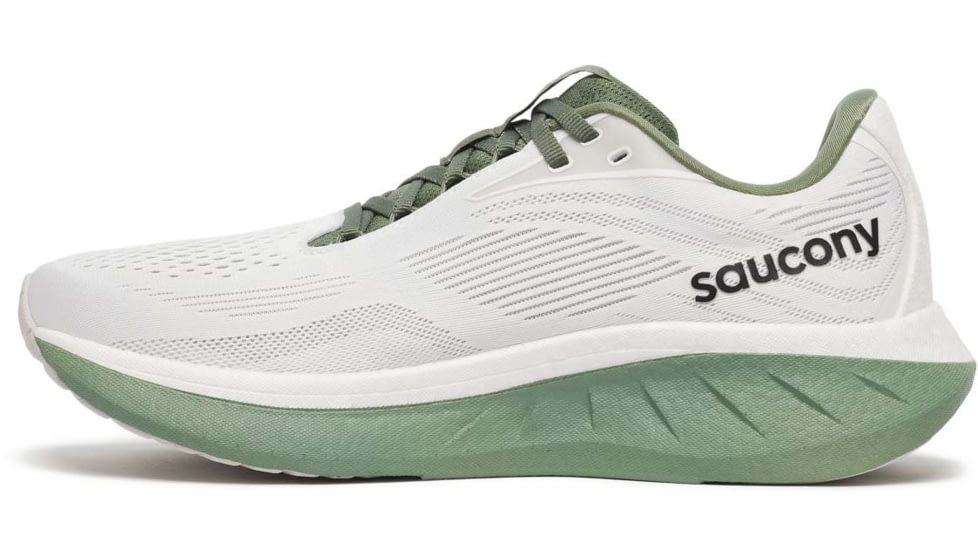 Saucony Ride 18 - Mens, White/Olivine, 12, S21000-138-M-12