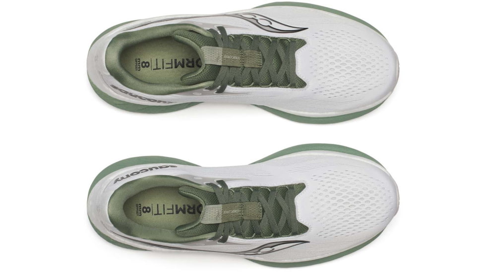 Saucony Ride 18 - Mens, White/Olivine, 12, S21000-138-M-12