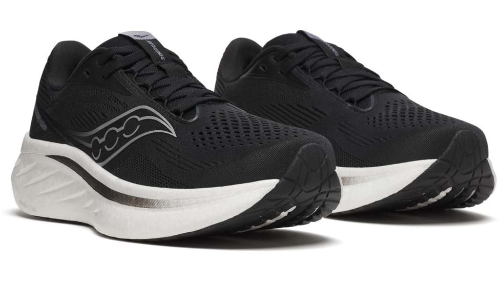 Saucony Ride 18 - Womens, Black/White, 10, S11000-100-M-10