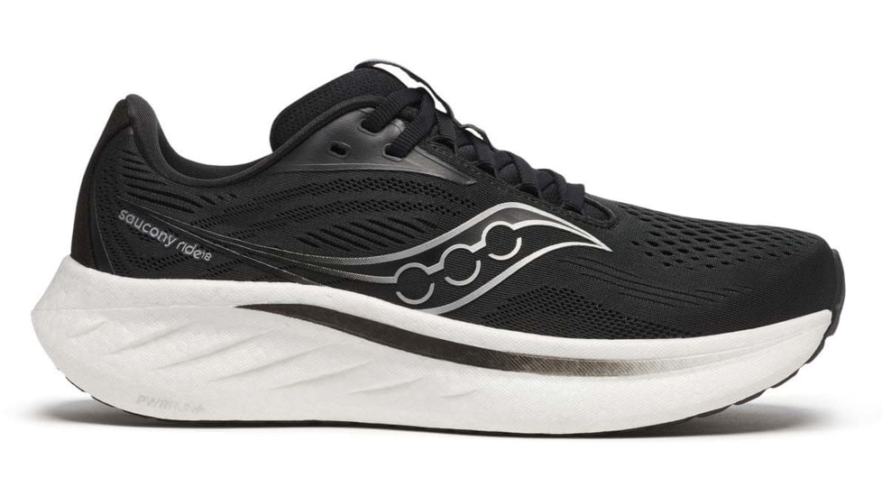 Saucony Ride 18 - Womens, Black/White, 10, S11000-100-M-10