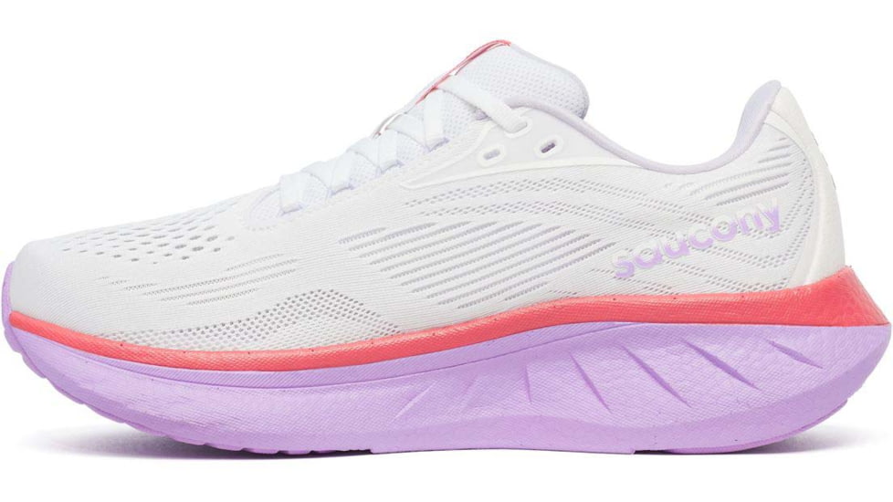Saucony Ride 18 - Womens, White/Coral, 10, S11000-240-M-10