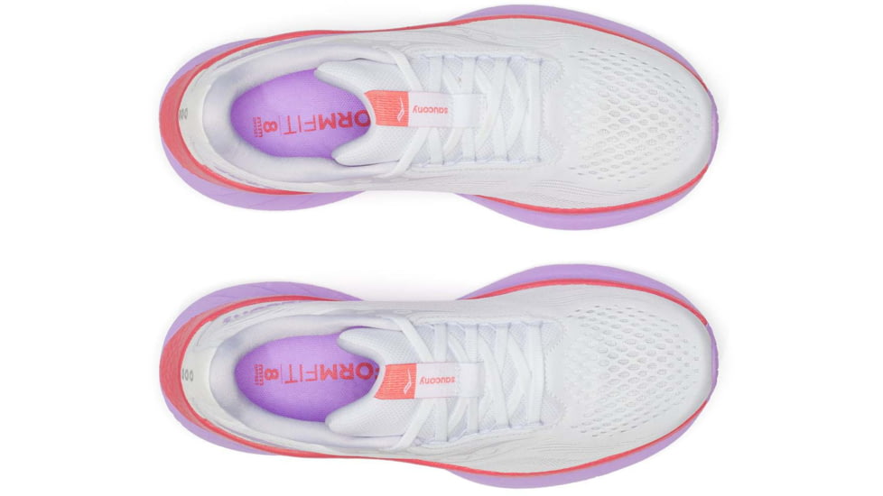 Saucony Ride 18 - Womens, White/Coral, 10, S11000-240-M-10