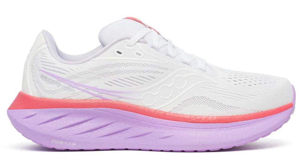 Saucony Ride 18 - Womens, White/Coral, 10, S11000-240-M-10
