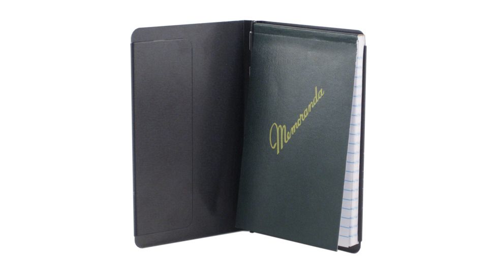 Padfolio with Writing Pad, Black Alum, Pocket Size, 3.5 x 5.5 paper