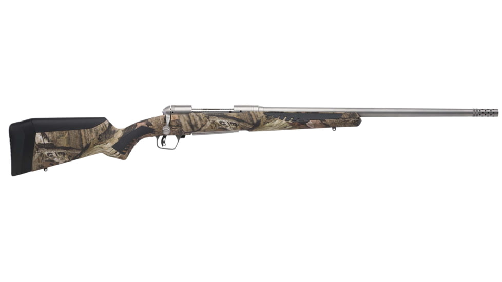 Savage Arms 110 Bolt Action Rifle, .375 Ruger, 23 in barrel, 1-12 Twist, Muzzle Brake, Stainless Steel, 3 Rounds, 57047-FRRMPG