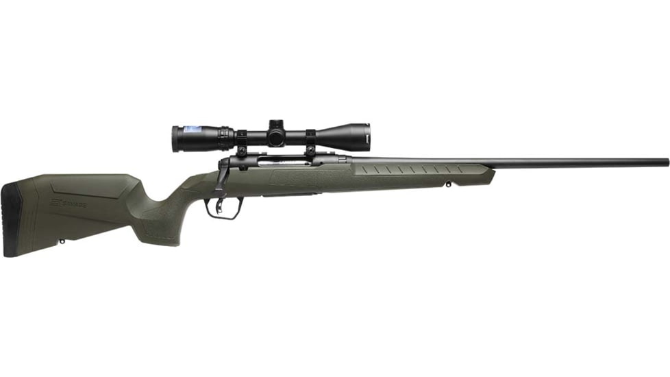 Savage Arms Axis II XP Bolt Action Rifle, .223 Remington, 22in Barrel, 1-9, 3-9x40mm Scope, Synthetic Green Stock, Blued Black, 32149-FRRMPG