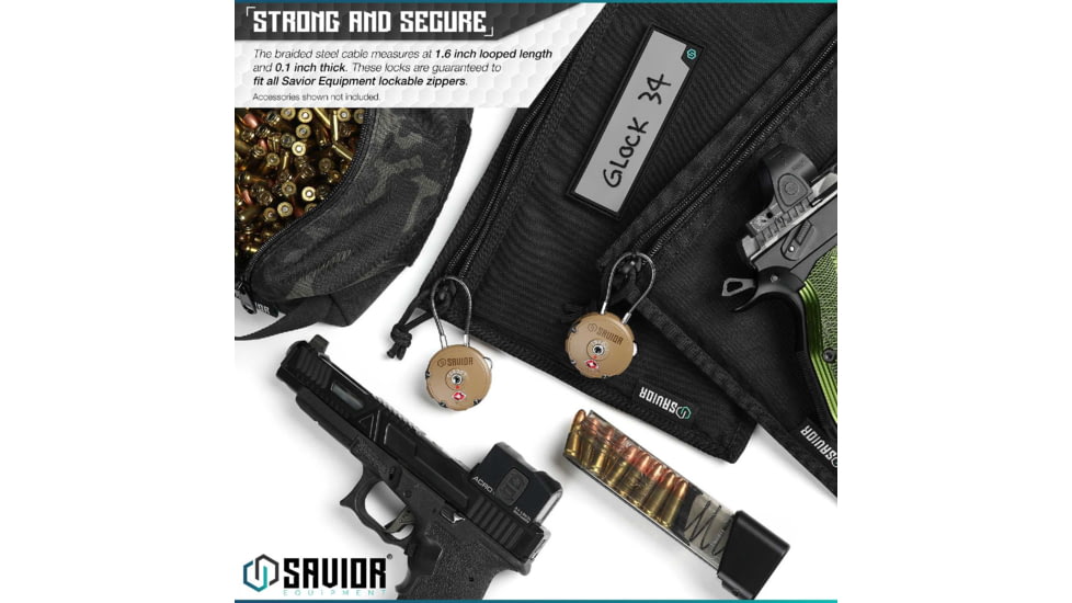 Savior Equipment 3 Digit Cable Lock, Savior Teal, Small, LK-ROUND-TE