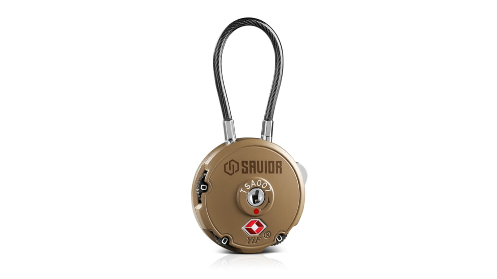 Savior Equipment 3 Digit Cable Lock, Dark FDE, Small, LK-ROUND-TN