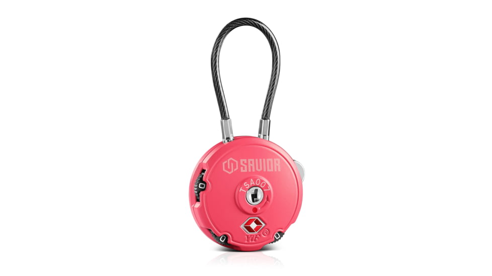 Savior Equipment 3 Digit Cable Lock, Pink, Small, LK-ROUND-PI