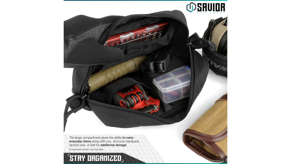 Savior Equipment 9x5in Pouch, LCM Style, Black, SP-9X5LCM-PLAIN-BK