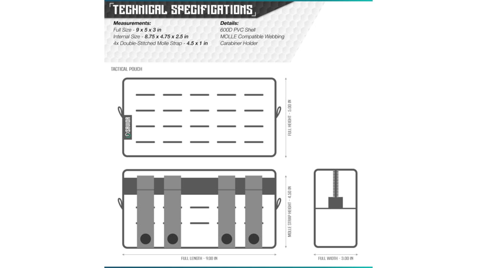 Savior Equipment 9x5in Pouch, LCM Style, Tan, SP-9X5LCM-PLAIN-TN