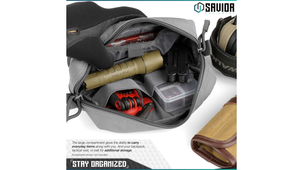 Savior Equipment 9x5in Pouch, Molle Style, Gray, SP-9X5MOL-PLAIN-GS