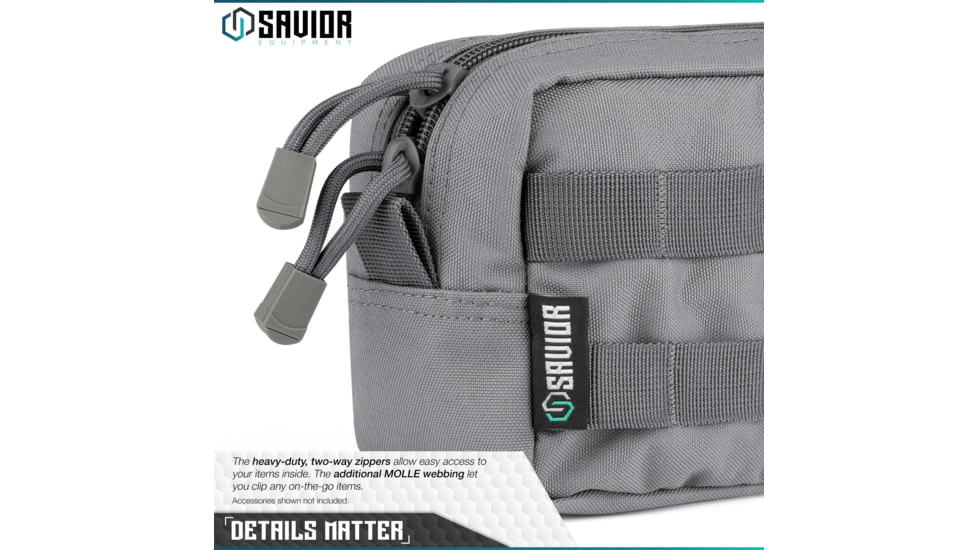 Savior Equipment 9x5in Pouch, Molle Style, Gray, SP-9X5MOL-PLAIN-GS