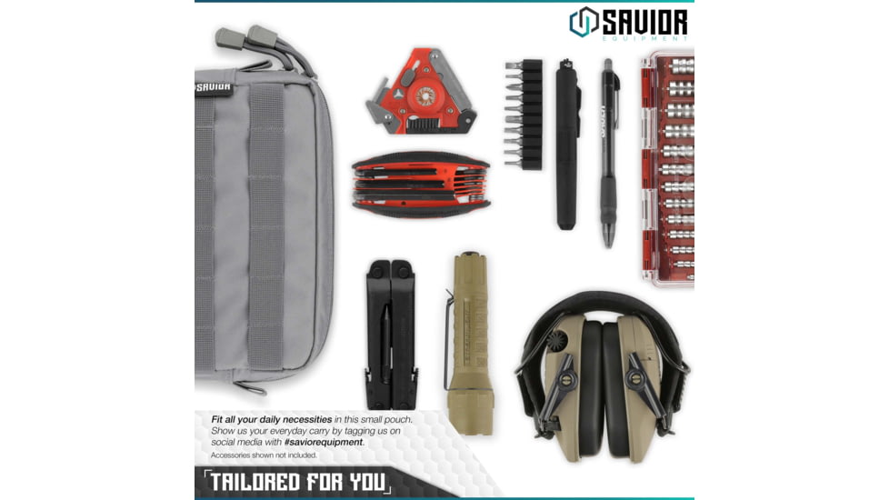 Savior Equipment 9x5in Pouch, Molle Style, Gray, SP-9X5MOL-PLAIN-GS