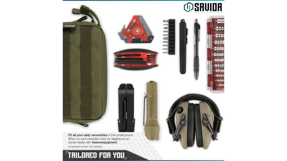 Savior Equipment 9x5in Pouch, Molle Style, OD Green, SP-9X5MOL-PLAIN-OG