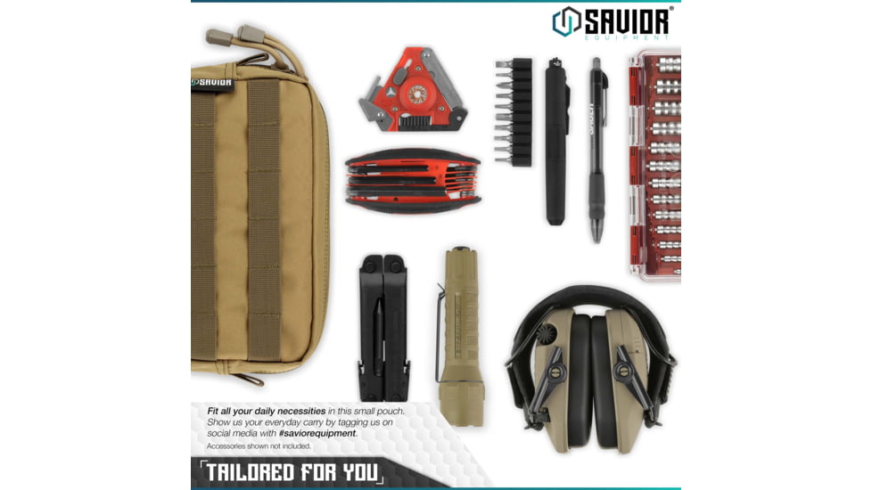 Savior Equipment 9x5in Pouch, Molle Style, Tan, SP-9X5MOL-PLAIN-TN