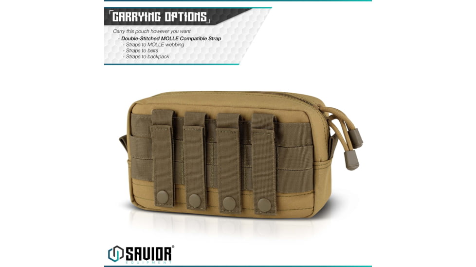 Savior Equipment 9x5in Pouch, Molle Style, Tan, SP-9X5MOL-PLAIN-TN