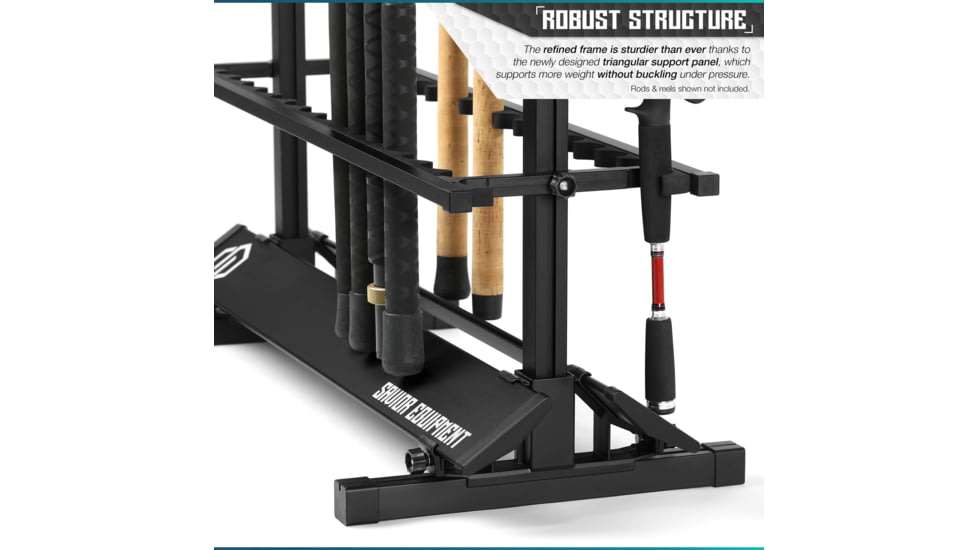 Savior Equipment Aluminum Fishing Rod Rack, 24 Slot, Carbon Black, RK-FRODAL-24-BK