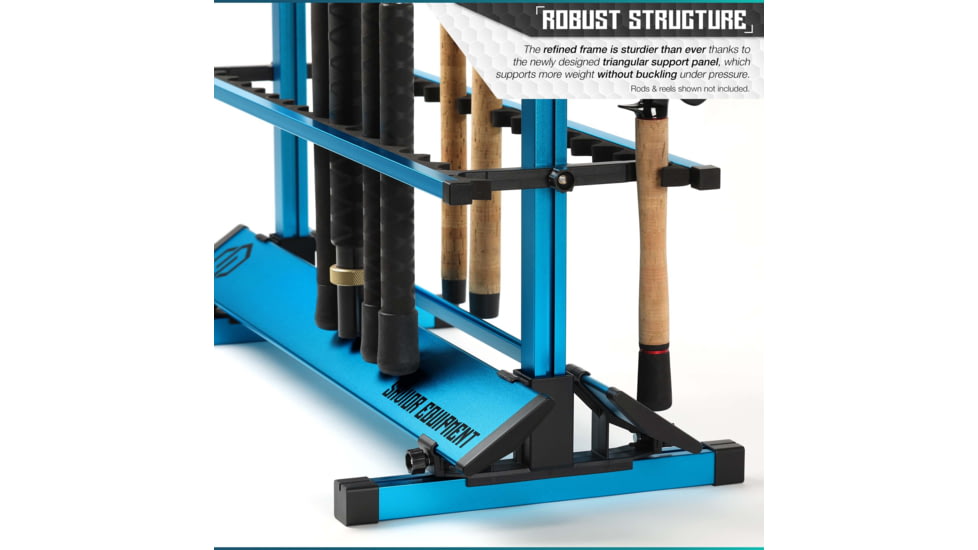 Savior Equipment Aluminum Fishing Rod Rack, 24 Slot, Ocean Blue, RK-FRODAL-24-OB