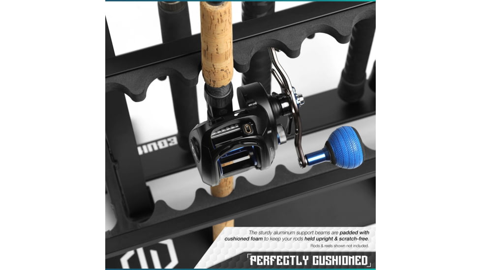 Savior Equipment Aluminum Fishing Rod Rack, 48 Slot, Carbon Black, RK-FRODAL-48-BK