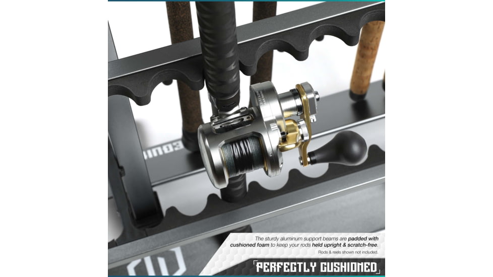 Savior Equipment Aluminum Fishing Rod Rack, 48 Slot, Gunmetal Gray, RK-FRODAL-48-GM