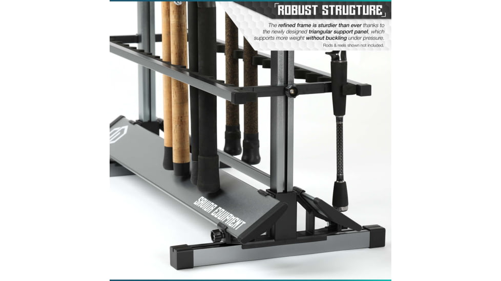 Savior Equipment Aluminum Fishing Rod Rack, 48 Slot, Gunmetal Gray, RK-FRODAL-48-GM