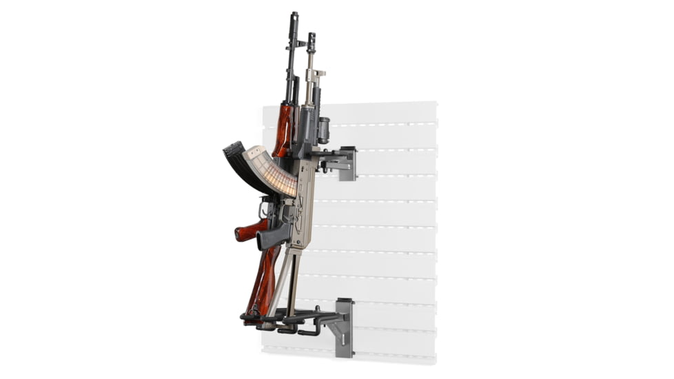 Savior Equipment Angle Adjustable Rifle Wall Rack System, Gray, Barrel Rack 12 x 4 x 8, Stock Rack 12.5 x, WRS-ACC-AD3-GS
