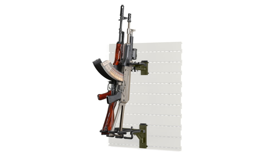 Savior Equipment Angle Adjustable Rifle Wall Rack System, OD Green, Barrel Rack 12 x 4 x 8, Stock Rack 12.5 x, WRS-ACC-AD3-OG