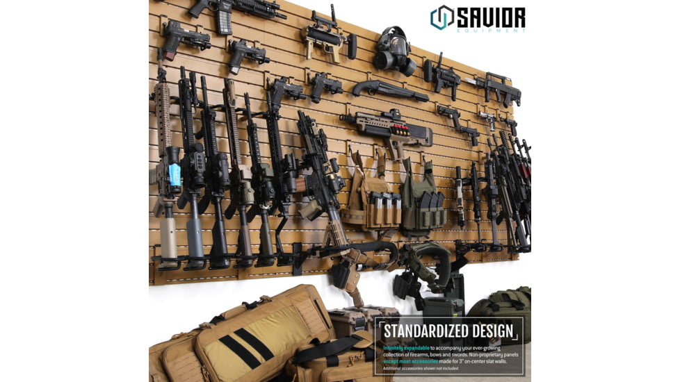 Savior Equipment Angle Adjustable Rifle Wall Rack System, Tan, Barrel Rack 12 x 4 x 8, Stock Rack 12.5 x, WRS-ACC-AD3-TN