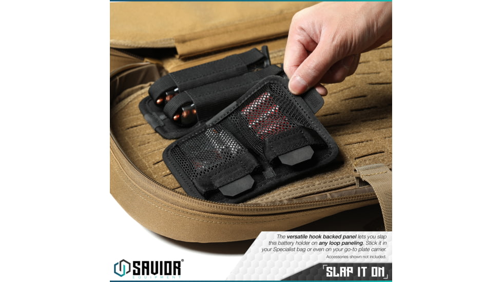 Savior Equipment Battery Holder, Black, SP-TNS-BATX2-BK