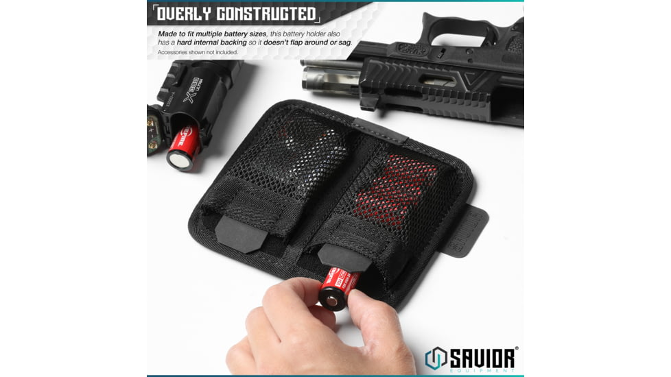 Savior Equipment Battery Holder, Black, SP-TNS-BATX2-BK