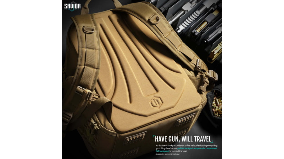 Savior Equipment Compact S.E.M.A Pistol Backpack, 3 Gun, Dark FDE, BP-CPSEMA-WS-TN