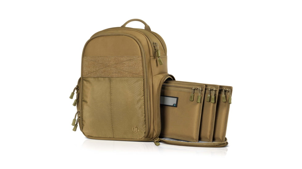 Savior Equipment Compact S.E.M.A Pistol Backpack, 3 Gun, Dark FDE, BP-CPSEMA-WS-TN