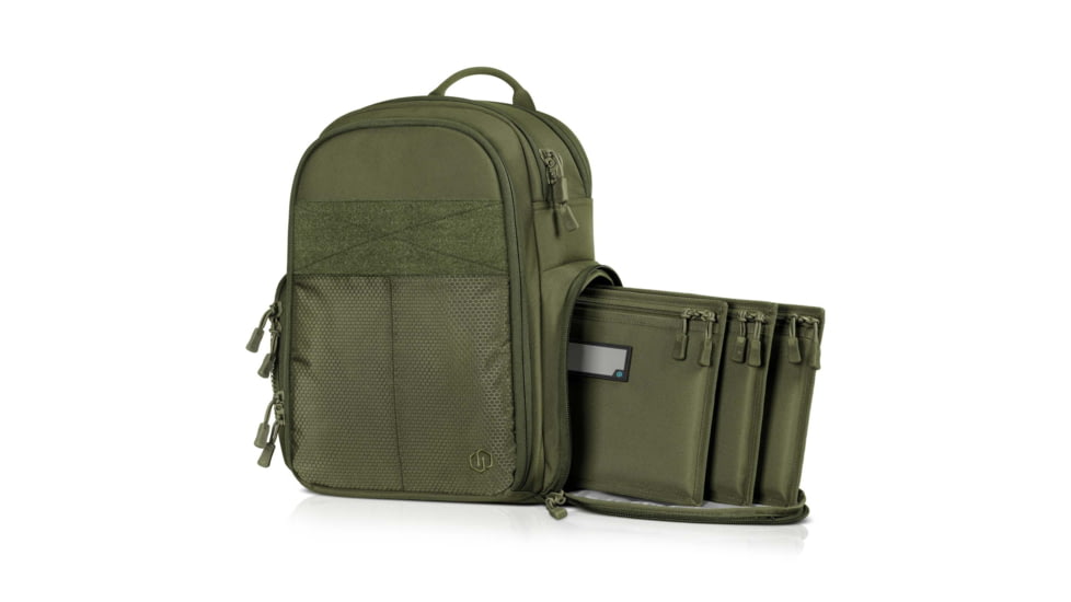 Savior Equipment Compact S.E.M.A Pistol Backpack, 3 Gun, OD Green, BP-CPSEMA-WS-OG