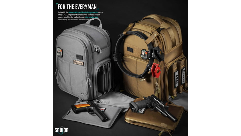 Savior Equipment Compact S.E.M.A Pistol Backpack, 3 Gun, SW Gray, BP-CPSEMA-WS-GS