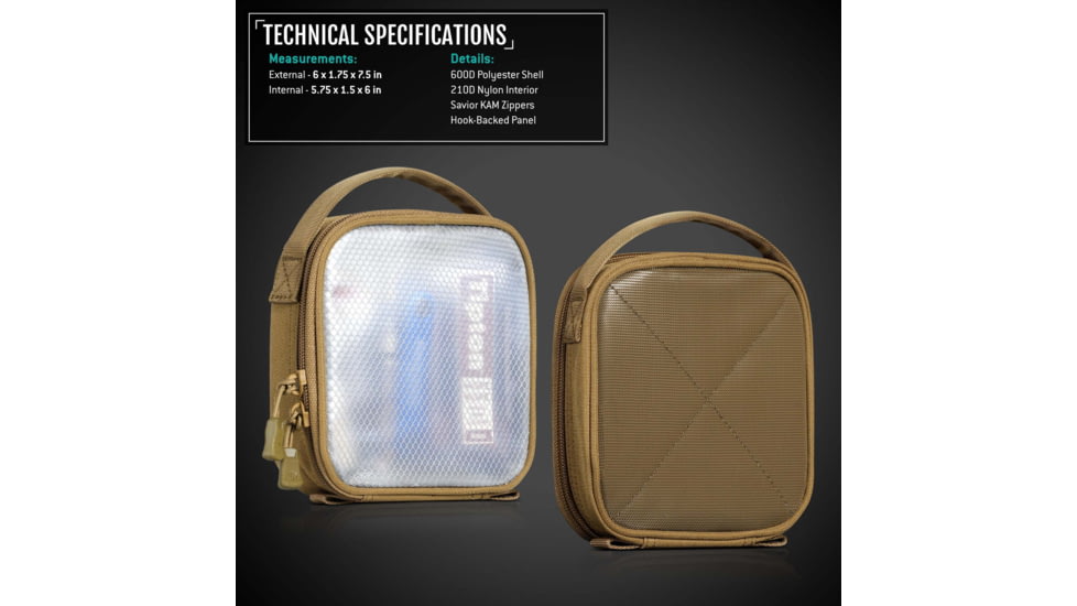 Savior Equipment Core Pouch w/ Hook Backing, 2 Pack, Dark FDE, SP-CORE6X6-2P-TN