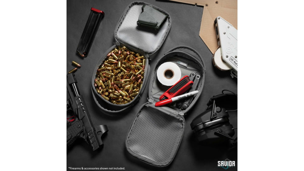 Savior Equipment Core Pouch w/ Hook Backing, 2 Pack, SW Gray, SP-CORE6X6-2P-GS