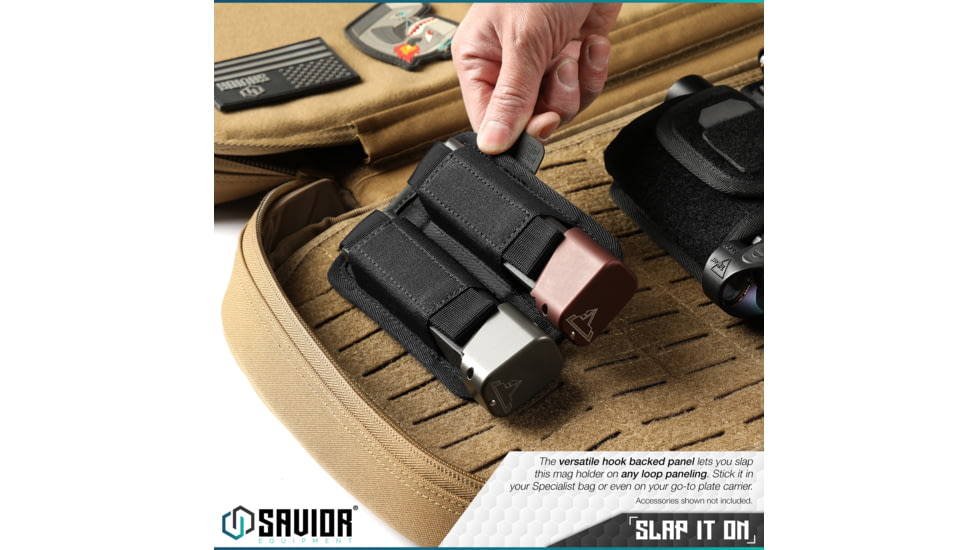 Savior Equipment Double Pistol Mag Holder, Black, MP-TNS-PISX2-BK