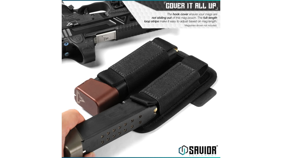 Savior Equipment Double Pistol Mag Holder, Black, MP-TNS-PISX2-BK